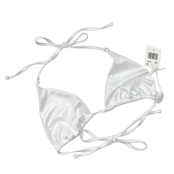 NWT Good American Small Shimmer String Bikini Top - Picture 2 of 5